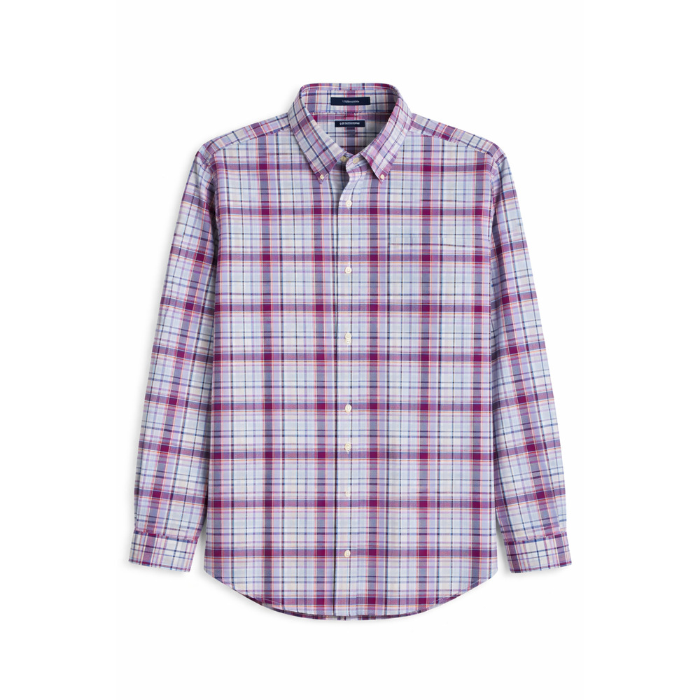 No Iron Twill Plaid Button Down Shirt Mens Big Dress Casual 2XL Lands End